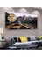 Kayık Göl Manzara 120 X 60 Saatli Kanvas Tablo 1