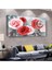 Kırmızı Pembe Gül 100 X 50 Cm Saatli Kanvas Tablo 1