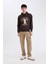 Boxy Fit Kapüşonlu Baskılı Sweatshirt D0853AX24AU 2