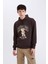 Boxy Fit Kapüşonlu Baskılı Sweatshirt D0853AX24AU 3