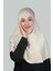 İkili Set Pratik Eşarp Hazır Türban Ve Hijab Tesettür Bonesi (Xl) - Krem 4