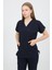 Daisy V Yaka Lacivert Unisex Uniforma (Likralı) L - Takım - Hayır İsim Yazılmasın 3