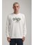 Bisiklet Yaka Ekru Slim Fit Sweatshirt 24FWM60195 1
