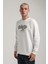 Bisiklet Yaka Ekru Slim Fit Sweatshirt 24FWM60195 5