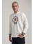 Bisiklet Yaka Ekru Slim Fit Sweatshirt 24FWM60187 4
