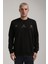 Bisiklet Yaka Siyah Slim Fit Sweatshirt 24FWM60188 1