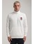 Dik Yaka Ekru Slim Fit Sweatshirt 24FWM60198 4