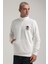 Dik Yaka Ekru Slim Fit Sweatshirt 24FWM60198 5