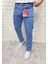 Erkek Slim Fit Açık Mavi Esnek Likralı Kot Pantolon (508) 4