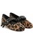 Peach Leoparlı Peluş Çift Bantlı Babet 2