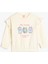 Sweatshirt Uzun Kollu Kedi Baskılı Bisiklet Yaka Fırfır Detaylı Pamuklu Şardonlu 1