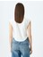 Kolsuz Crop Bisiklet Yaka Dikiş Detaylı Slim Fit T-Shirt 4