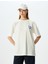 Oversize Arkası Baskılı Bisiklet Yaka Pamuklu Kısa Kollu T-Shirt 3