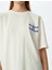 Oversize Arkası Baskılı Bisiklet Yaka Pamuklu Kısa Kollu T-Shirt 5