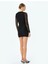 Uzun Kollu Yuvarlak Yaka Slim Fit Drapeli Dantel Mini Elbise 4