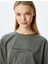 Oversize Kısa Kollu Slogan Baskılı Bisiklet Yaka Spor T-Shirt 1