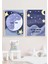 Çerçeveli, 'moon And Back' Çocuk Odası 2li Dekoratif Tablo, Modern Pinterest Tarzı Çerçeveli Poster 1