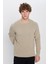 Slim Fit Bisiklet Yaka Petek Desenli Erkek Kazak 4