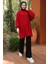 Balon Kol Triko Tunik Kırmızı HM2519 2