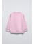Pembe Çocuk Çiçekli Ayıcık Baskılı Bisiklet Yaka Oversize Sweatshirt 2
