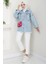 Çift Cepli Oversize Kot Ceket Mavi HM2578 1