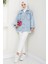 Çift Cepli Oversize Kot Ceket Mavi HM2578 2