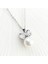 İncili Kolye Fiyonk Kolye Zirkon Taşlı Çelik Silver 40+5cm 2