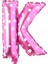 K Harf Pembe Folyo Balon 16 Inç 36 cm 1