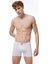 Erkek Beyaz 2 Li Pamuk Elastan Boxer 074 2M074 2