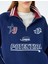 Yarım Fermuarlı Kolej Baskılı Biyeli Oversize Sweatshirt 5