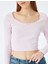 Dantel Detaylı Uzun Kollu Slim Fit Crop Tişört 5