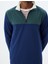 Spor Sweatshirt Dik Yaka Yarım Fermuarlı Arkası Baskılı Renk Kontrastlı Interlok Kumaş 5