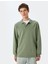 Pamuklu Interlok Kumaş Polo Yaka Sweatshirt 3