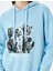 Kapüşonlu Kedi Baskılı Uzun Kollu Rahat Kalıp Sweatshirt 5