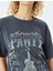 Slogan Baskılı Oversize Bisiklet Yaka Kısa Kollu T-Shirt 5