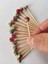 100 Adet Dekoratif Kırmızı Geçişli Simli Boncuklu Kokteyl Kürdanı 6,5 cm - Boncuk 8 mm - Pasta Kürdanı 2
