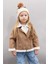 Kız Bebek V Yaka Mont Suni Kürk Astarlı Cep İçi Polarlı Süet Mont C6578A524AU 1
