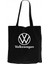 Volkswagen New Logo Text Siyah Kanvas Bez Çanta 1