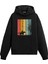 Retro Atlı Silüet ve Doğa Baskılı Ünisex Kapşonlu Hoodie 1