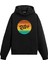 Retro Çember Baskılı Ünisex Kapşonlu Hoodie 1