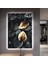 Ledli 90x60 Siyah Yaprak Kanvas Tablo 1