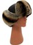 Gerçek Tavşan Kürklü Ushanka Deri Pilot Şapka Ayarlanabilir Tokalı Kışlık Outdoor Şapka Rex Model 2