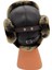 Gerçek Tavşan Kürklü Ushanka Deri Pilot Şapka Ayarlanabilir Tokalı Kışlık Outdoor Şapka Rex Model 5