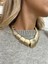 Gold Kare Plaka Marka Model Kolye 1