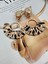 Gold Leopar Figür Sallantılı Yelpaze Küpe 2