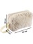 Chic Clutch Seyahat Makyaj Organizeri Kozmetik Çantası Tüy Peluş - 250 Krem 3