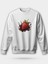Çikolatalı Çilek Baskılı Bisiklet Yaka Oversize Sweatshirt 1