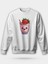 Çilekli Milkshake Baskılı Bisiklet Yaka Oversize Sweatshirt 1
