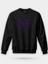 Cool Mor Kedi Baskılı Bisiklet Yaka Oversize Sweatshirt 1