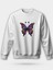 Colorful Kelebek Baskılı Bisiklet Yaka Oversize Sweatshirt 1